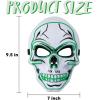 imageJOYIN Halloween LED Skull Mask with Light Up Gloves Purple Scary LED Skeleton and Glow in The Dark Skeleton Mask for Adult Men Women Halloween Cosplay Costume Accessory Dress UpGreen