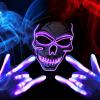 imageJOYIN Halloween LED Skull Mask with Light Up Gloves Purple Scary LED Skeleton and Glow in The Dark Skeleton Mask for Adult Men Women Halloween Cosplay Costume Accessory Dress UpPurple
