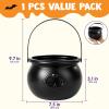 imageJOYIN Halloween Large Black Cauldron 75 Halloween Witch Cauldron Pot Candy Kettle Pot and Bucket Candy Cauldrons Holder for St Patricks Party Favor Supply Witch Decoration Kids Trick or Treat