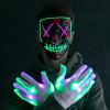 imageJOYIN Halloween Led Mask Light Up Mask and Gloves for Cosplay Costume Red ampamp Blue 3 Scary Modes Glow in The Dark Masks for Boys Girls Halloween Party Dress Up Accessories Gifts GivingGreenpurple