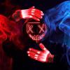 imageJOYIN Halloween Led Mask Light Up Mask and Gloves for Cosplay Costume Red ampamp Blue 3 Scary Modes Glow in The Dark Masks for Boys Girls Halloween Party Dress Up Accessories Gifts GivingRed