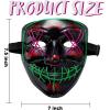 imageJOYIN Halloween Led Mask Light Up Mask and Gloves for Cosplay Costume Red ampamp Blue 3 Scary Modes Glow in The Dark Masks for Boys Girls Halloween Party Dress Up Accessories Gifts GivingGreenpurple