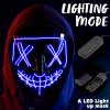 imageJOYIN Halloween Led Mask Light Up Mask and Gloves for Cosplay Costume Red ampamp Blue 3 Scary Modes Glow in The Dark Masks for Boys Girls Halloween Party Dress Up Accessories Gifts GivingBlue
