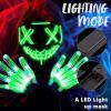 imageJOYIN Halloween Led Mask Light Up Mask and Gloves for Cosplay Costume Red ampamp Blue 3 Scary Modes Glow in The Dark Masks for Boys Girls Halloween Party Dress Up Accessories Gifts GivingGreen
