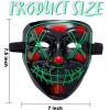 imageJOYIN Halloween Led Mask Light Up Mask and Gloves for Cosplay Costume Red ampamp Blue 3 Scary Modes Glow in The Dark Masks for Boys Girls Halloween Party Dress Up Accessories Gifts GivingGreen