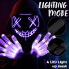 imageJOYIN Halloween Led Mask Light Up Mask and Gloves for Cosplay Costume Red ampamp Blue 3 Scary Modes Glow in The Dark Masks for Boys Girls Halloween Party Dress Up Accessories Gifts GivingPurple