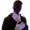 imageJOYIN Halloween Led Mask Light Up Mask and Gloves for Cosplay Costume Red ampamp Blue 3 Scary Modes Glow in The Dark Masks for Boys Girls Halloween Party Dress Up Accessories Gifts GivingPurple