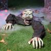 imageJOYIN Halloween Outdoor Decoration Zombie Groundbreaker with Creepy Sound and Flashing Eyes for Haunted House Props Yard Lawn Patio Graveyard Halloween Outside Decorations