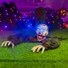 imageJOYIN Halloween Outdoor Decoration Zombie Groundbreaker with Creepy Sound and Flashing Eyes for Haunted House Props Yard Lawn Patio Graveyard Halloween Outside Decorations