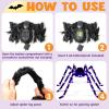imageJOYIN Halloween Outdoor Decorations LightUp Giant Spider 5 Ft Large Black Hairy Spider with Purple LED for Yard Lawn Garden Halloween Outside Decor Indoor Haunted House Prop and Scary Party Decor