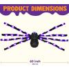 imageJOYIN Halloween Outdoor Decorations LightUp Giant Spider 5 Ft Large Black Hairy Spider with Purple LED for Yard Lawn Garden Halloween Outside Decor Indoor Haunted House Prop and Scary Party Decor