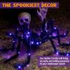 imageJOYIN Halloween Outdoor Decorations LightUp Giant Spider 5 Ft Large Black Hairy Spider with Purple LED for Yard Lawn Garden Halloween Outside Decor Indoor Haunted House Prop and Scary Party Decor