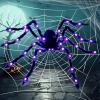 imageJOYIN Halloween Outdoor Decorations LightUp Giant Spider 5 Ft Large Black Hairy Spider with Purple LED for Yard Lawn Garden Halloween Outside Decor Indoor Haunted House Prop and Scary Party Decor