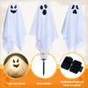 imageJOYIN Halloween Outdoor Decorations White Ghost Garden Stakes with Light Up Design 3 Packs Cloth Ghost for Halloween Lights Graveyard Yard Lawn Decorations
