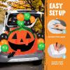 imageJOYIN Halloween Pumpkin Car Decorations Kit with Pumpkin Bat Cutouts and Balloons Halloween Trunk or Treat Decorations for SUV Party Supplies Car Archway Garage