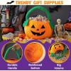 imageJOYIN Halloween Pumpkin Plush Tote Bucket 11 X 134 inches Candy Trick or Treat Bag Cute Halloween Basket with Handle for Kids Girl Boy Trick or Treating Party Favor Supplies  Kids Gifts Goody Bag