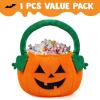 imageJOYIN Halloween Pumpkin Plush Tote Bucket 11 X 134 inches Candy Trick or Treat Bag Cute Halloween Basket with Handle for Kids Girl Boy Trick or Treating Party Favor Supplies  Kids Gifts Goody Bag