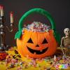 imageJOYIN Halloween Pumpkin Plush Tote Bucket 11 X 134 inches Candy Trick or Treat Bag Cute Halloween Basket with Handle for Kids Girl Boy Trick or Treating Party Favor Supplies  Kids Gifts Goody Bag