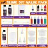 imageJOYIN Halloween Slime Kit for Kids Halloween Party Favor Art Activities Party Supplies DIY Slime Craft Kit with Cauldron Kettle Spooky Bats Eyeballs Pumpkins Skeletons Spiders for School Game
