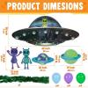 imageJOYIN Halloween Space Theme Trunk or Treat Decorations Kit Space Banner with Astronauts UFO Planets Spacecraft and Alien etc Outer Party Decorations for SUV Garage Door Archway OutdoorUFO