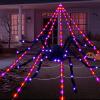 imageJOYIN Halloween Spider Decoration Outdoor with Web Lights 5Ft Giant Lightup Spiders and 164Ft Triangular Web Decor with 130 LED Lights 8 Lighting Modes for Yard Home Parties Haunted House Prop
