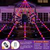 imageJOYIN Halloween Spider Decoration Outdoor with Web Lights 5Ft Giant Lightup Spiders and 164Ft Triangular Web Decor with 130 LED Lights 8 Lighting Modes for Yard Home Parties Haunted House Prop