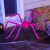 imageJOYIN Halloween Spider Decorations Outdoor 5 Ft Giant Disco Ball Silver Spider with Red Eyes for Yard Lawn Garden Halloween Outside Decor Indoor Haunted House Prop and Party Decor HomePink