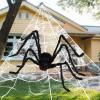 imageJOYIN Halloween Spider Web and 59 Giant Spider 164 x 157 Ft Large Triangular Web for Outdoor Decoration Giant Spiderweb for Patio Garden Yard Haunted House Decor Indoor Home Party SuppliesSpider with Cobweb