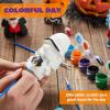 imageJOYIN Halloween Squishy Toys Coloring Craft Kit with 6 Different Characters 6 Colors Paints and 3 Paintbrushes Art Craft Painting Kit DIY Set Halloween Party Games for Kids Activities Party Favors