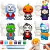 imageJOYIN Halloween Squishy Toys Coloring Craft Kit with 6 Different Characters 6 Colors Paints and 3 Paintbrushes Art Craft Painting Kit DIY Set Halloween Party Games for Kids Activities Party Favors