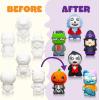 imageJOYIN Halloween Squishy Toys Coloring Craft Kit with 6 Different Characters 6 Colors Paints and 3 Paintbrushes Art Craft Painting Kit DIY Set Halloween Party Games for Kids Activities Party Favors