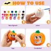 imageJOYIN Halloween Squishy Toys Coloring Craft Kit with 6 SlowRise Pumpkins Halloween Party Supplies Party Favors for Kids Pumpkin Painting Kit for Classroom Art DIY Activities Game Goodies Gifts