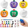 imageJOYIN Halloween Squishy Toys Coloring Craft Kit with 6 SlowRise Pumpkins Halloween Party Supplies Party Favors for Kids Pumpkin Painting Kit for Classroom Art DIY Activities Game Goodies Gifts