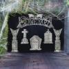 imageJOYIN Halloween Tombstone Trunk or Treat Car Garage Decoration Outdoor with Gargoyles Arch Monument Spider Web and NonWoven Fabric for Entryway Archway Haunted House Decor