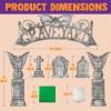 imageJOYIN Halloween Tombstone Trunk or Treat Car Garage Decoration Outdoor with Gargoyles Arch Monument Spider Web and NonWoven Fabric for Entryway Archway Haunted House Decor