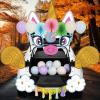 imageJOYIN Halloween Trunk Or Treat Car Decorations Kit Unicorn Archway Garage Stickers for SUV Haunted House Outdoor Indoor with Paper Flowers Balloons Tassel