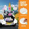 imageJOYIN Halloween Trunk Or Treat Car Decorations Kit Unicorn Archway Garage Stickers for SUV Haunted House Outdoor Indoor with Paper Flowers Balloons Tassel