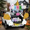 imageJOYIN Halloween Trunk Or Treat Car Decorations Kit Unicorn Archway Garage Stickers for SUV Haunted House Outdoor Indoor with Paper Flowers Balloons Tassel