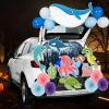 imageJOYIN Halloween Trunk Or Treat Car Decorations Kit for SUV Halloween Decor Outdoor Bat Ghost Spider Skeleton Pumpkin Balloons Stickers Haunted House Door Archway Entryway Foil Dot Glue