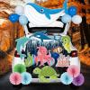imageJOYIN Halloween Trunk Or Treat Car Decorations Kit for SUV Halloween Decor Outdoor Bat Ghost Spider Skeleton Pumpkin Balloons Stickers Haunted House Door Archway Entryway Foil Dot Glue