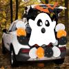 imageJOYIN Halloween Trunk Or Treat Car Decorations Kit for SUV Outdoor White Ghost Decor Haunted House Archway Sticker with Balloons for Car Garage Door Entryway