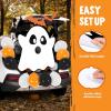 imageJOYIN Halloween Trunk Or Treat Car Decorations Kit for SUV Outdoor White Ghost Decor Haunted House Archway Sticker with Balloons for Car Garage Door Entryway