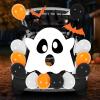 imageJOYIN Halloween Trunk Or Treat Car Decorations Kit for SUV Outdoor White Ghost Decor Haunted House Archway Sticker with Balloons for Car Garage Door Entryway