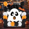 imageJOYIN Halloween Trunk Or Treat Car Decorations Kit for SUV Outdoor White Ghost Decor Haunted House Archway Sticker with Balloons for Car Garage Door Entryway