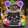 imageJOYIN Halloween Trunk Or Treat Car Stickers Decorations Kit for SUV Outdoor Decor Lollipops Candy Land Balloons for Garage Door Archway Entryway Haunted House Banner Paper Fans