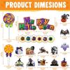 imageJOYIN Halloween Trunk Or Treat Car Stickers Decorations Kit for SUV Outdoor Decor Lollipops Candy Land Balloons for Garage Door Archway Entryway Haunted House Banner Paper Fans