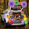 imageJOYIN Halloween Trunk Or Treat Car Stickers Decorations Kit for SUV Outdoor Decor Lollipops Candy Land Balloons for Garage Door Archway Entryway Haunted House Banner Paper Fans