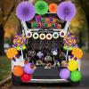 imageJOYIN Halloween Trunk Or Treat Car Stickers Decorations Kit for SUV Outdoor Decor Lollipops Candy Land Balloons for Garage Door Archway Entryway Haunted House Banner Paper Fans