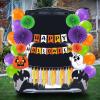 imageJOYIN Halloween Trunk or Treat Car Decorations Kit with Happy Themed Design Garage Archway Decor with Banner Paper Fans Balloons