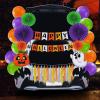 imageJOYIN Halloween Trunk or Treat Car Decorations Kit with Happy Themed Design Garage Archway Decor with Banner Paper Fans Balloons